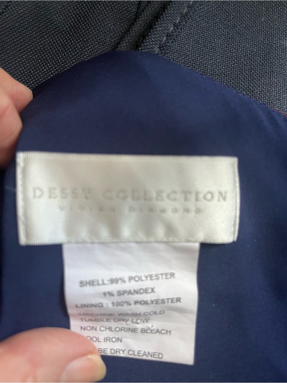 Dessy Collection Navy and Burgundy Floral Jacquard Sleeveless Trumpet Gown - Picture 8 of 8